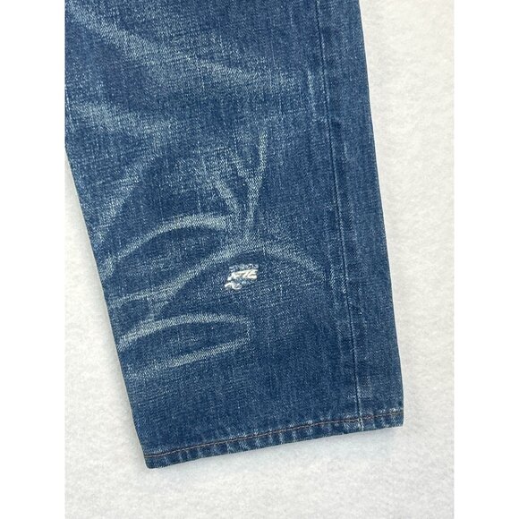 Point Sur Denim High-Rise Straight-Leg Jeans Womens 27 Blue 100% Cotton Made In - Picture 9 of 12
